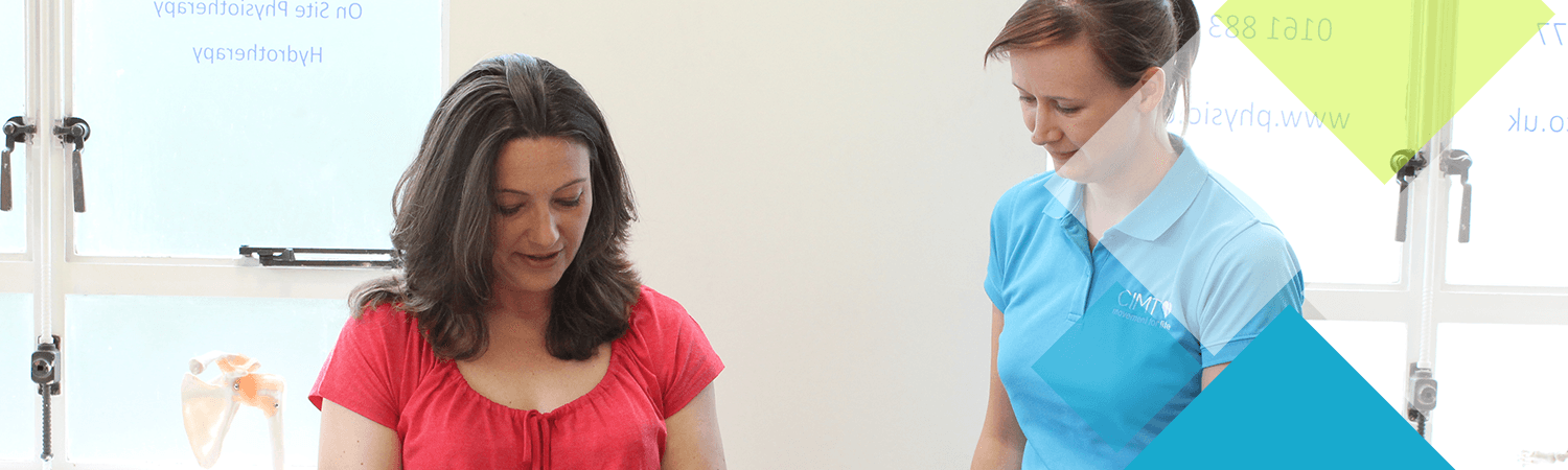 CIMT patient smiles during her physitherapy session