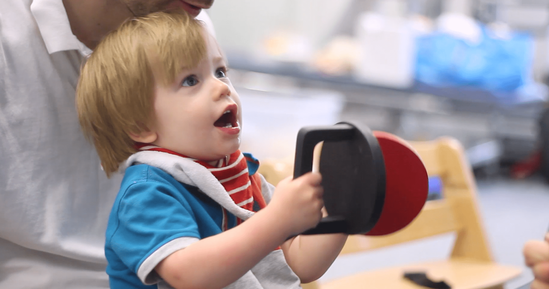 Alistair smiling during his CIMT treatment.