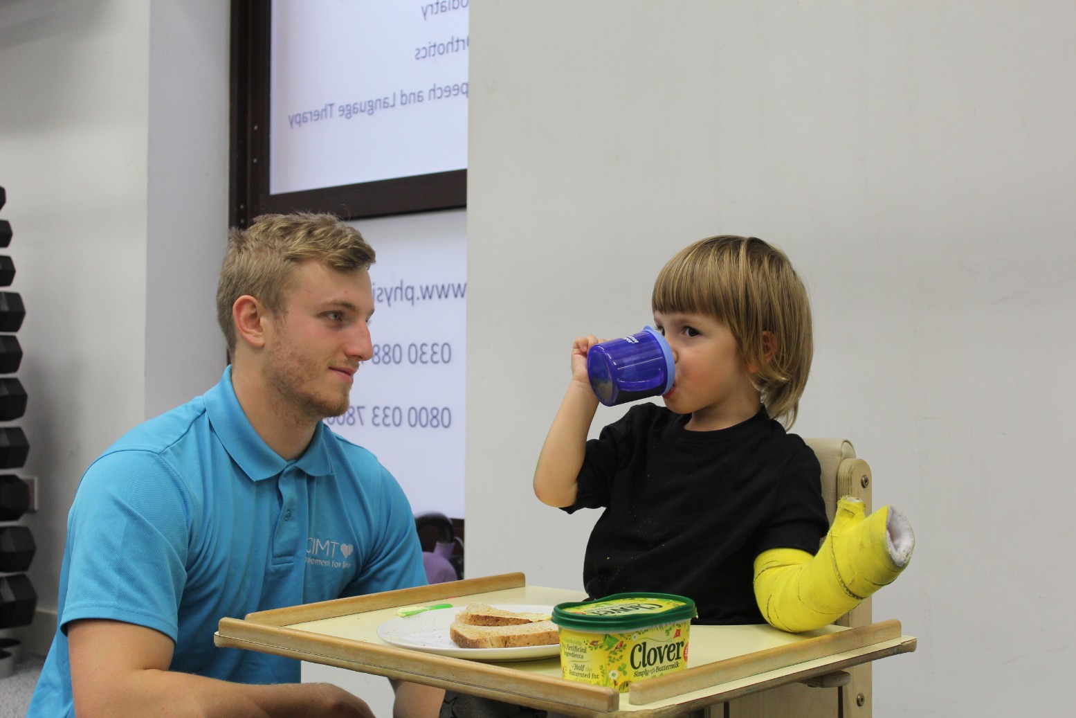 Therapist Ben, interacting with Reggie.